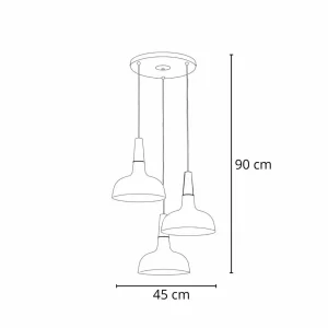 New Alfa Suspension Goxa, ronde, 3 lampes, noir, Ø 45 cm, métal