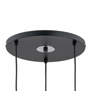 New Alfa Suspension Goxa, ronde, 3 lampes, noir, Ø 45 cm, métal