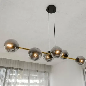 Best Sale EMIBIG LIGHTING Suspension Gravity, graphite/or/noir, verre, E14