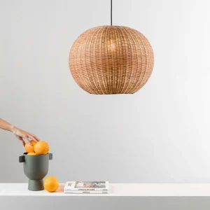 New FARO BARCELONA Suspension Haka avec abat-jour en rotin, Ø 53 cm