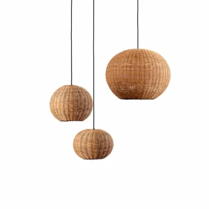 Flash Sale FARO BARCELONA Suspension Haka avec abat-jour en rotin, Ø 25 cm