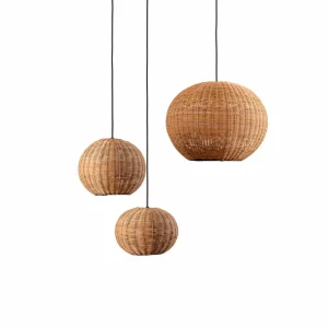 New FARO BARCELONA Suspension Haka avec abat-jour en rotin, Ø 53 cm