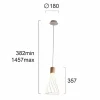Sale Viokef Suspension Hank avec abat-jour grille, blanche