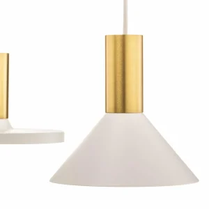 Cheap Nowodvorski Lighting Suspension Hermanos V 5 lampes blanc/laiton