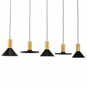 Cheap Nowodvorski Lighting Suspension Hermanos V 5 lampes noir/laiton