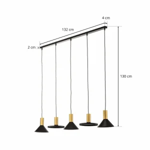 Cheap Nowodvorski Lighting Suspension Hermanos V 5 lampes noir/laiton