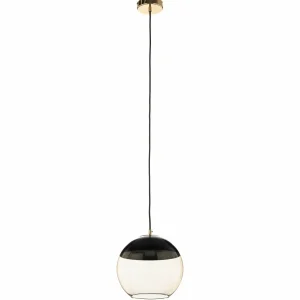 Fashion Alfa Suspension Hira à 1 lampe, noire/dorée
