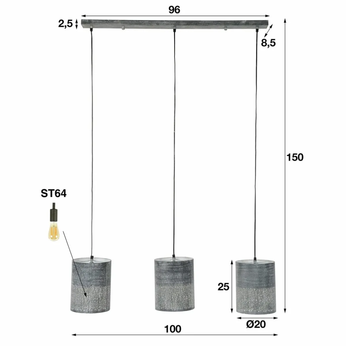 suspension_holinder___lampes_en_ligne_2.webp Best Sale Zijlstra Suspension Holinder, à 3 lampes, en ligne
