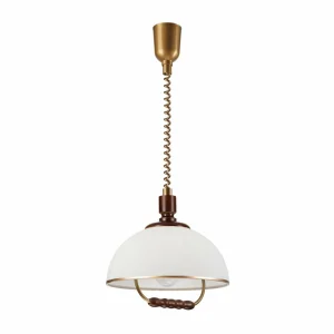 Cheap Lamkur Lighting Suspension Ilsa, blanc/or, Ø 30 cm, hauteur réglable
