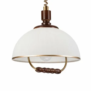 Cheap Lamkur Lighting Suspension Ilsa, blanc/or, Ø 30 cm, hauteur réglable