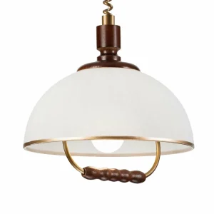 Cheap Lamkur Lighting Suspension Ilsa, blanc/or, Ø 30 cm, hauteur réglable