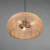 Outlet Trio Lighting Suspension Inga avec abat-jour en rotin Ø 50 cm
