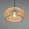Shop Trio Lighting Suspension Inga avec abat-jour en rotin Ø 29 cm