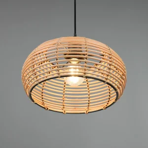 Shop Trio Lighting Suspension Inga avec abat-jour en rotin Ø 29 cm