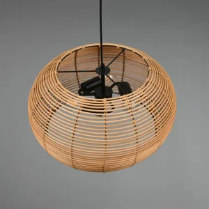 Outlet Trio Lighting Suspension Inga avec abat-jour en rotin Ø 50 cm