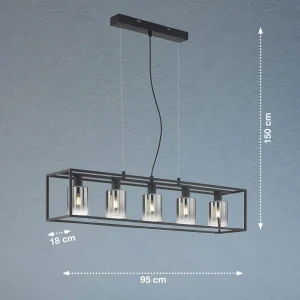 Best FISCHER & HONSEL Suspension Iska abat-jour en verre, à cinq lampes