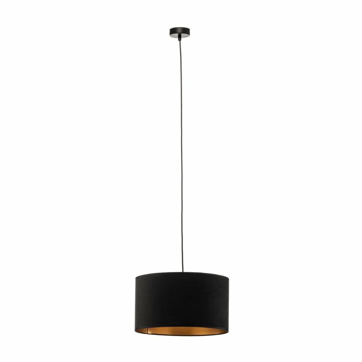 suspension_jari_abatjour_tissu__lampe_noir_dor_1.webp Cheap EMIBIG LIGHTING Suspension Jari abat-jour tissu 1 lampe noir doré
