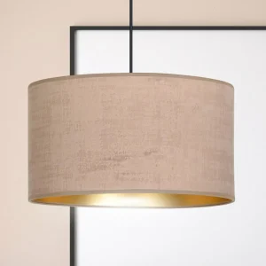 Fashion EMIBIG LIGHTING Suspension Jari abat-jour tissu 1 lampe rosé doré