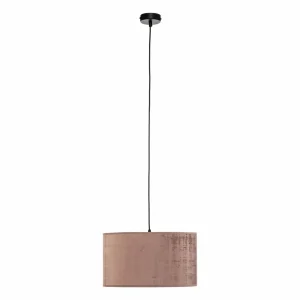 Fashion EMIBIG LIGHTING Suspension Jari abat-jour tissu 1 lampe rosé doré