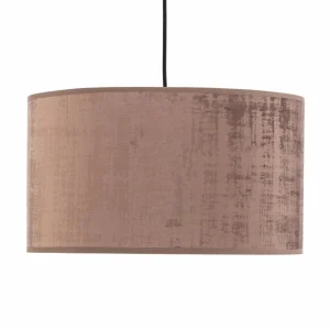 Fashion EMIBIG LIGHTING Suspension Jari abat-jour tissu 1 lampe rosé doré