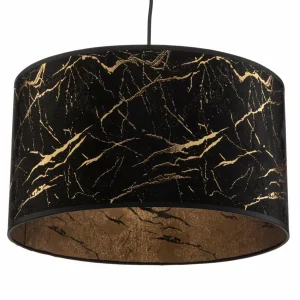 Hot EMIBIG LIGHTING Suspension Jari tissu 1 lampe, noir marbré