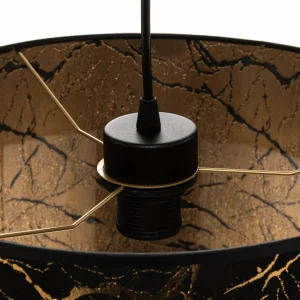 Hot EMIBIG LIGHTING Suspension Jari tissu 1 lampe, noir marbré