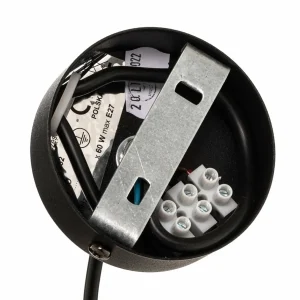 Hot EMIBIG LIGHTING Suspension Jari tissu 1 lampe, noir marbré