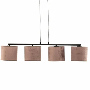 Store EMIBIG LIGHTING Suspension Jari x4 longue, rosé-doré