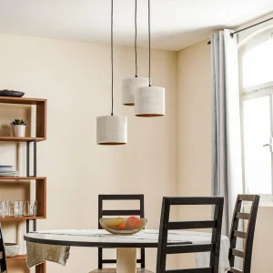 Best EMIBIG LIGHTING Suspension Jari x3 ronde, blanc-doré