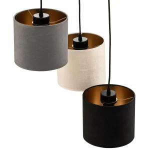 Store EMIBIG LIGHTING Suspension Jari x3 ronde, noir-blanc-gris
