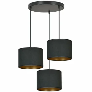 Best EMIBIG LIGHTING Suspension Jari x3 ronde, noir-doré