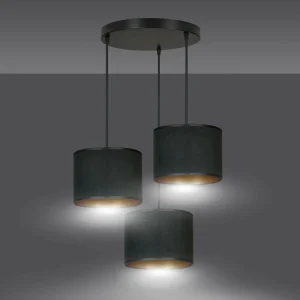 Best EMIBIG LIGHTING Suspension Jari x3 ronde, noir-doré