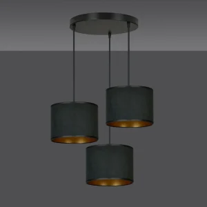 Best EMIBIG LIGHTING Suspension Jari x3 ronde, noir-doré