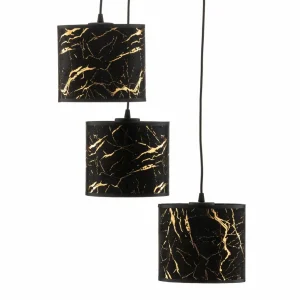 Discount EMIBIG LIGHTING Suspension Jari x3 ronde, noir-marbré