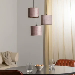 Discount EMIBIG LIGHTING Suspension Jari x3 ronde, rosé-doré