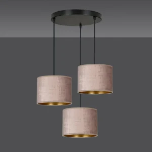 Discount EMIBIG LIGHTING Suspension Jari x3 ronde, rosé-doré
