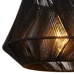 Fashion Lucide Suspension Jessica, noir, 1 lampe, Ø 30 cm, coton