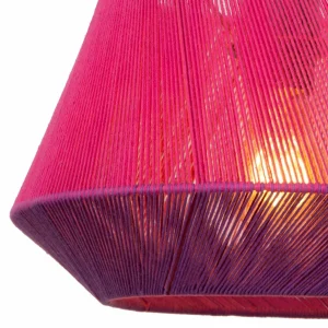 Discount Lucide Suspension Jessica, rose, 1 lampe, Ø 30 cm, coton