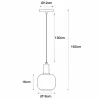 Clearance Lucide Suspension Joanet, Ø 16 cm, à 1 lampe, verre, noir