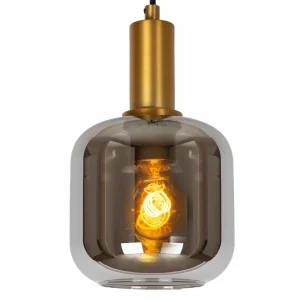 Clearance Lucide Suspension Joanet, Ø 16 cm, à 1 lampe, verre, noir