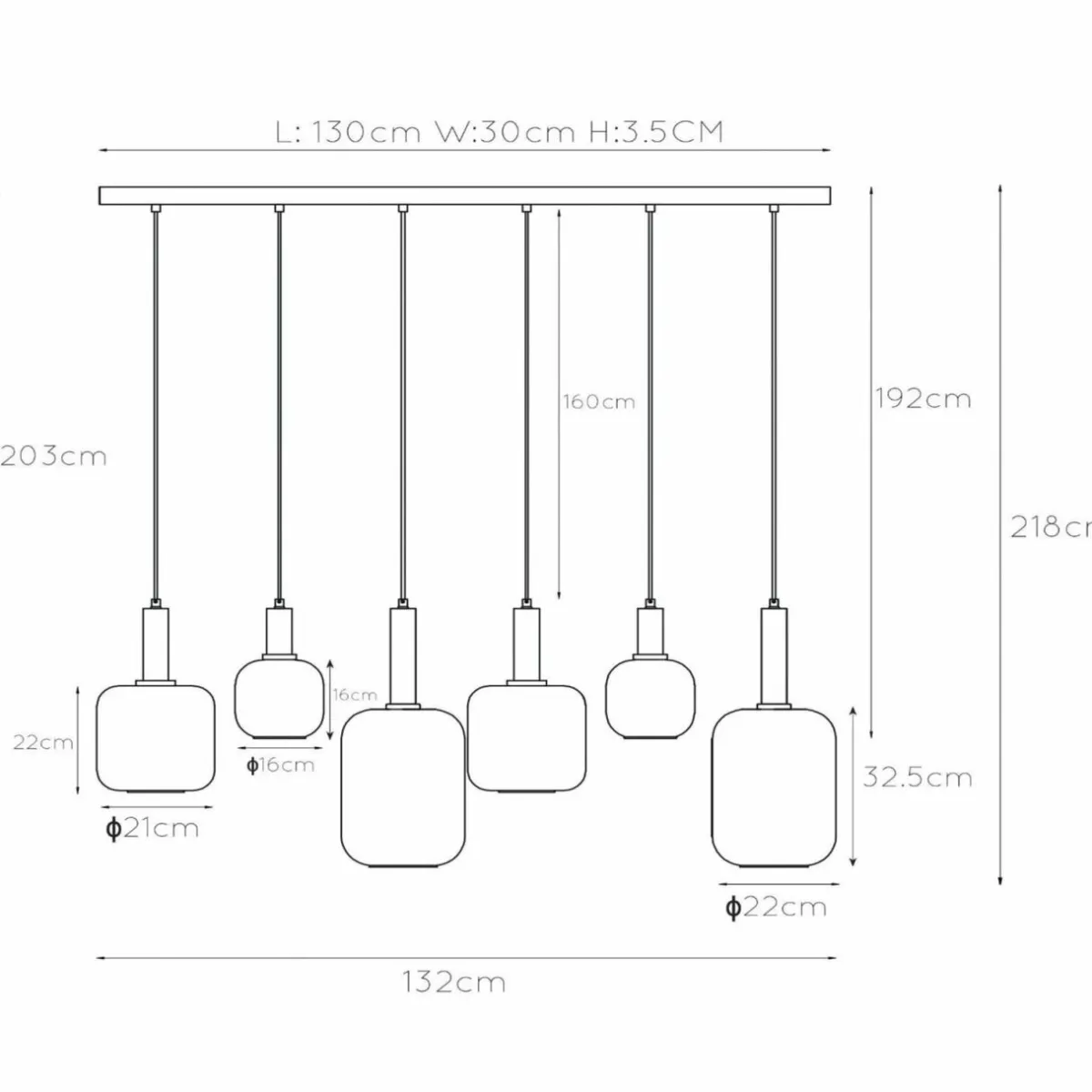 suspension_joanet_gris_fumnoir_verre__cm_de_long_1.webp Discount Lucide Suspension Joanet, gris fumé/noir, verre, 132 cm de long