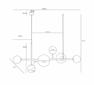 Discount ALDEX Suspension Joel, beige/blanche, à 6 lampes