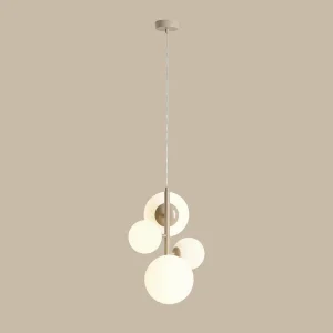 Hot ALDEX Suspension Joel, beige/blanche, à 4 lampes