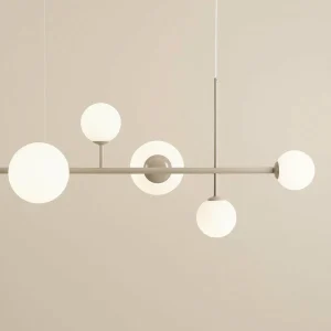 Discount ALDEX Suspension Joel, beige/blanche, à 6 lampes