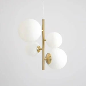 Sale ALDEX Suspension Joel, laiton/blanche, à 4 lampes