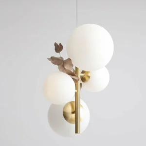 Sale ALDEX Suspension Joel, laiton/blanche, à 4 lampes