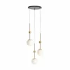 Sale ALDEX Suspension Joel, ronde, laiton/blanche, à 3 lampes