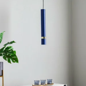 Store Eko-Light Suspension Joker, à une lampe, bleu-doré