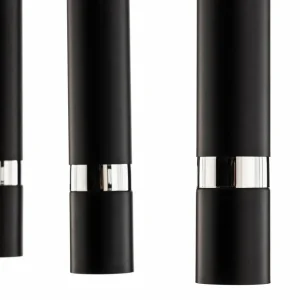 Best Eko-Light Suspension Joker, noire/argentée, à cinq lampes