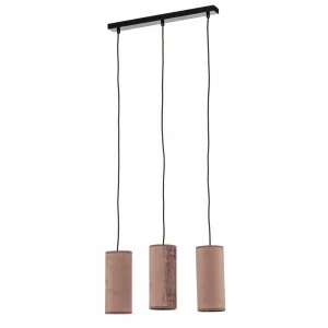 New Euluna Suspension Joni tissu allongée 3 lampes rosé doré